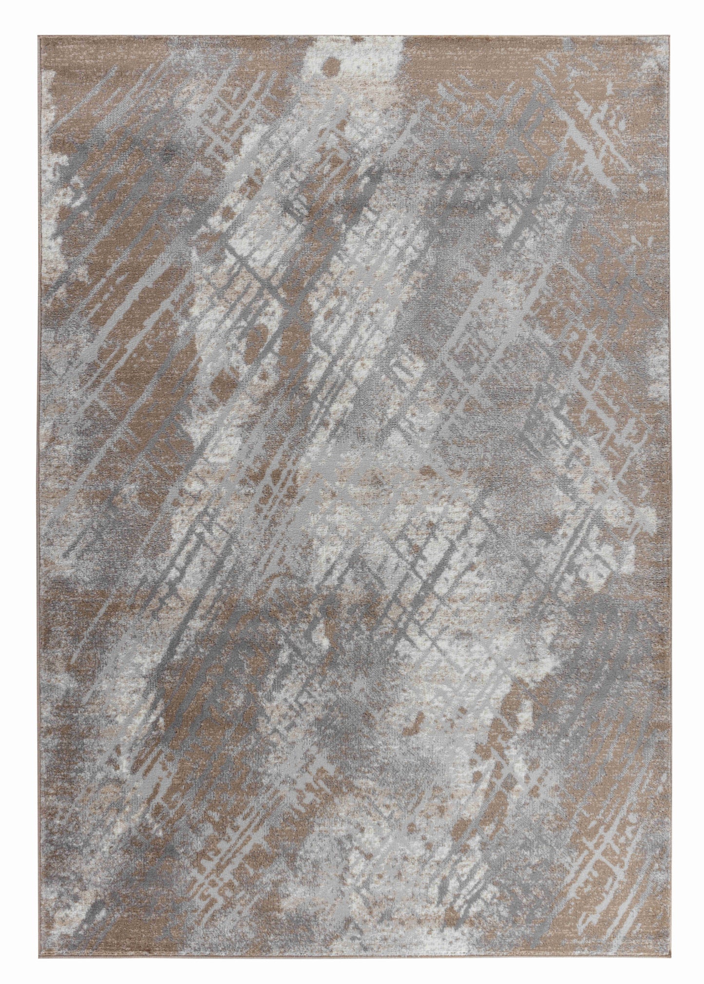 7' X 10' Brown Abstract Area Rug