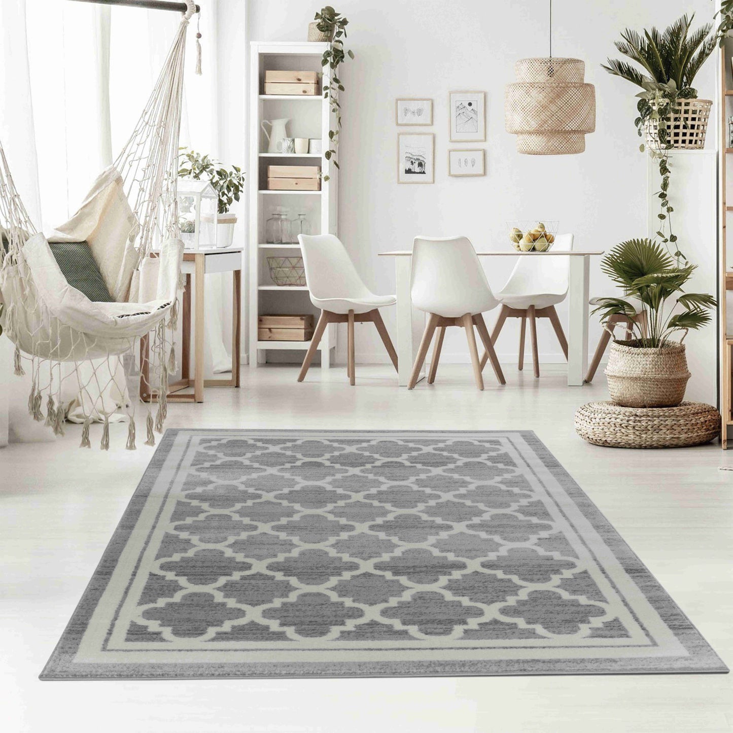 7' X 10' Grey Moroccan Area Rug