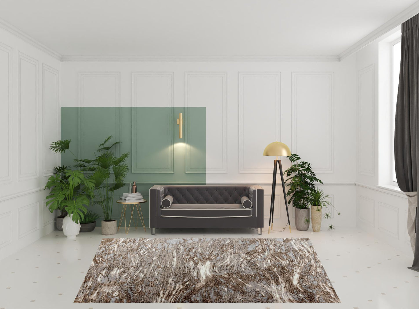 8' X 11' Brown Abstract Area Rug