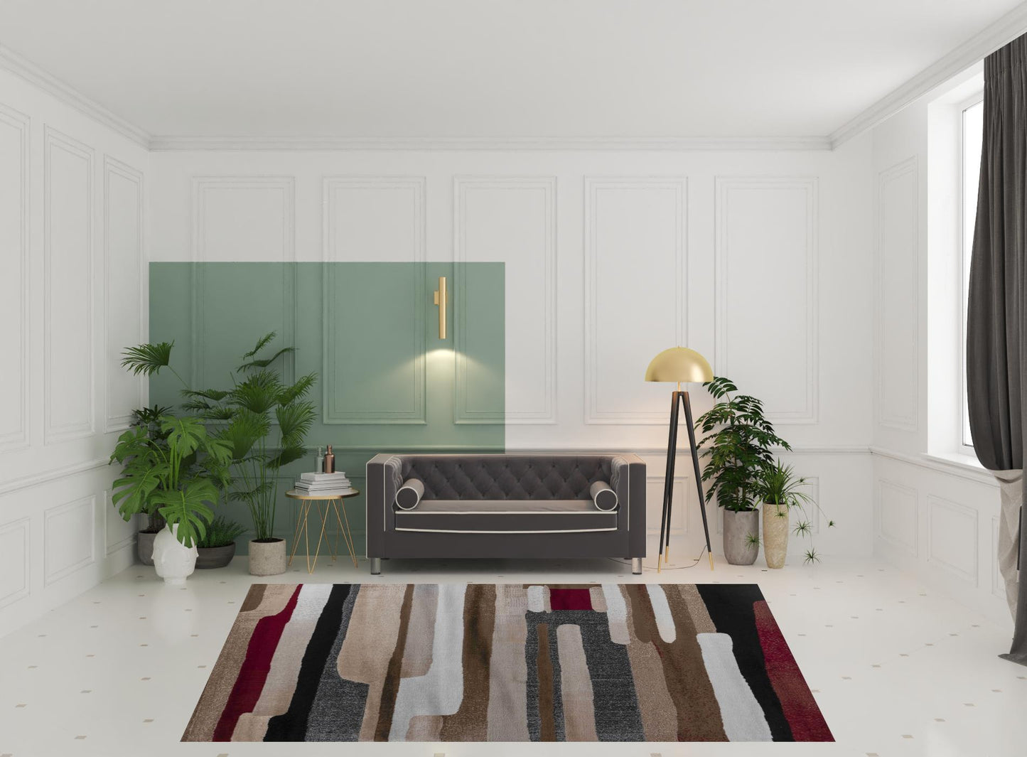 8' X 11' Brown Abstract Area Rug