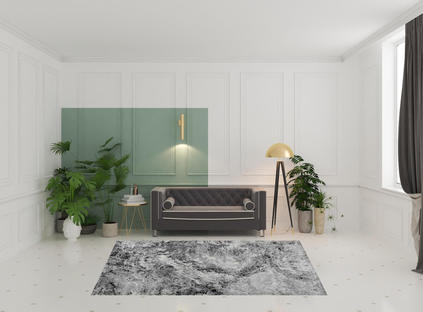 7' X 10' Grey Abstract Area Rug