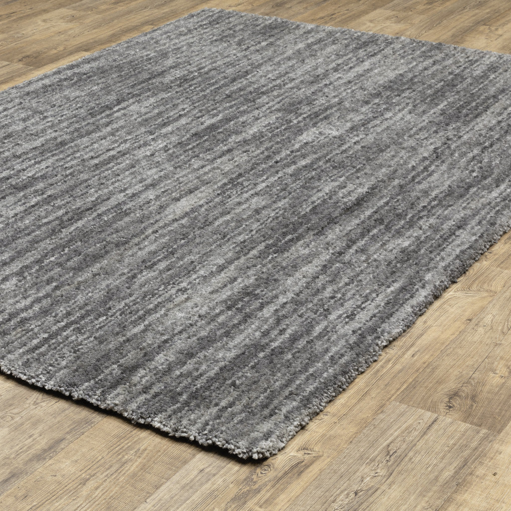 4' X 6' Grey Shag Power Loom Stain Resistant Area Rug