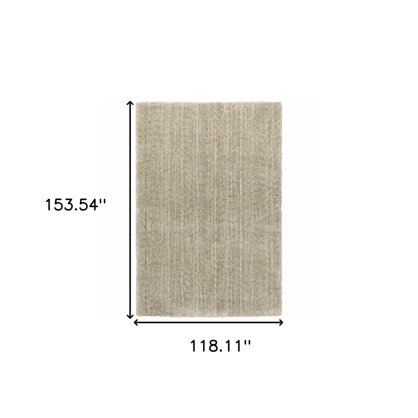 10' X 13' Stone Shag Power Loom Stain Resistant Area Rug