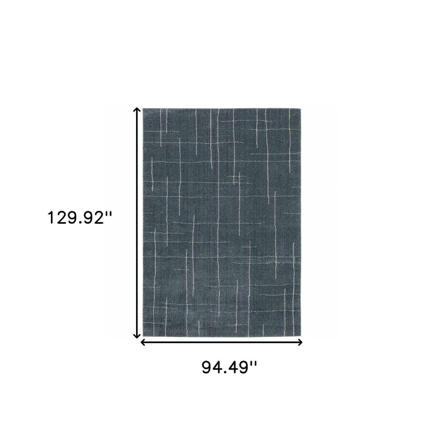 8' X 11' Blue And Grey Geometric Power Loom Stain Resistant Area Rug