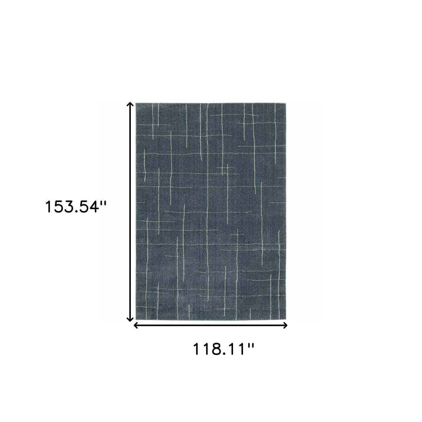 10' X 13' Blue And Grey Geometric Power Loom Stain Resistant Area Rug