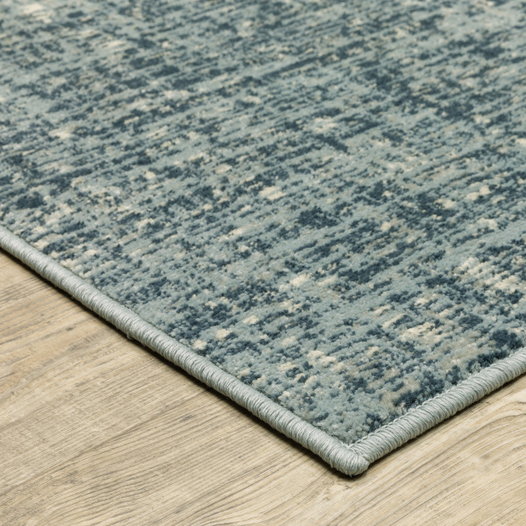 3' X 5' Dark Blue Light Blue Grey Ivory And Beige Abstract Power Loom Stain Resistant Area Rug