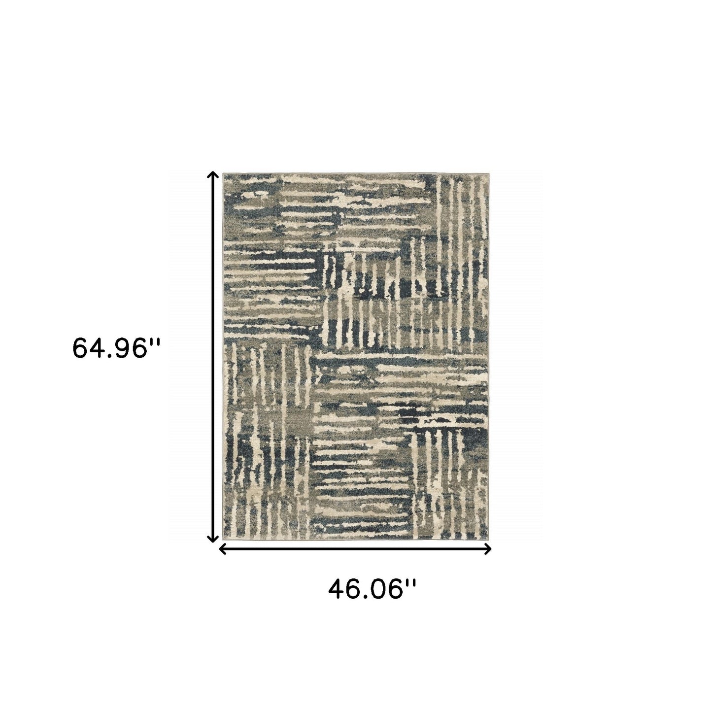 4' X 6' Blue And Beige Abstract Power Loom Stain Resistant Area Rug