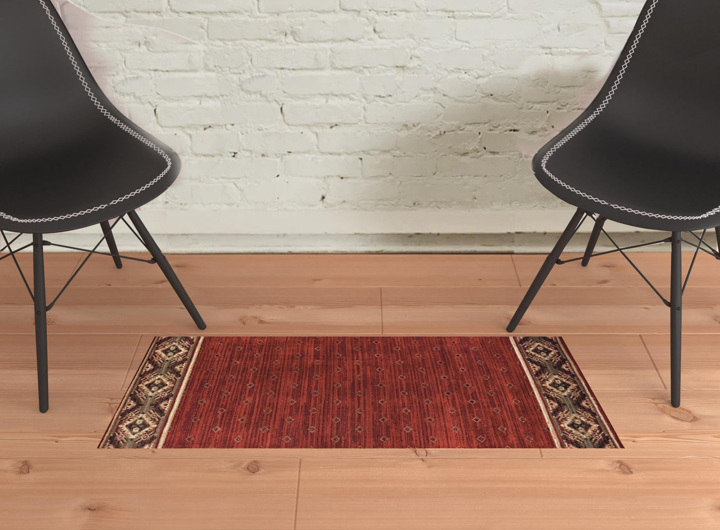 2' X 3' Berry Gold And Ivory Southwestern Power Loom Stain Resistant Area Rug