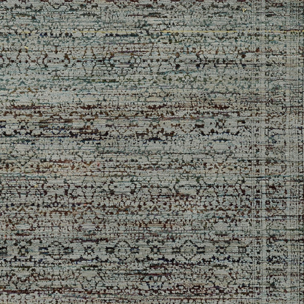 10' X 13' Blue And Purple Oriental Power Loom Stain Resistant Area Rug
