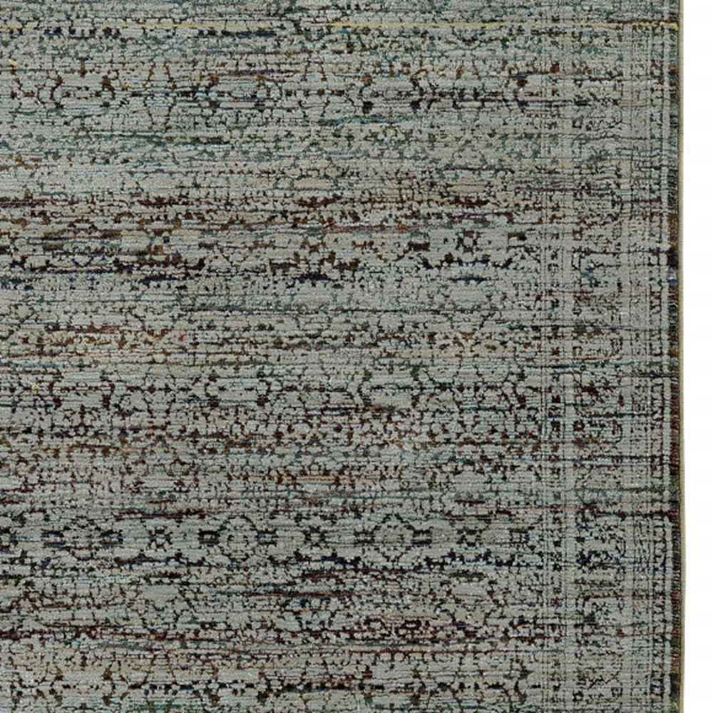 2' X 3' Blue And Purple Oriental Power Loom Stain Resistant Area Rug