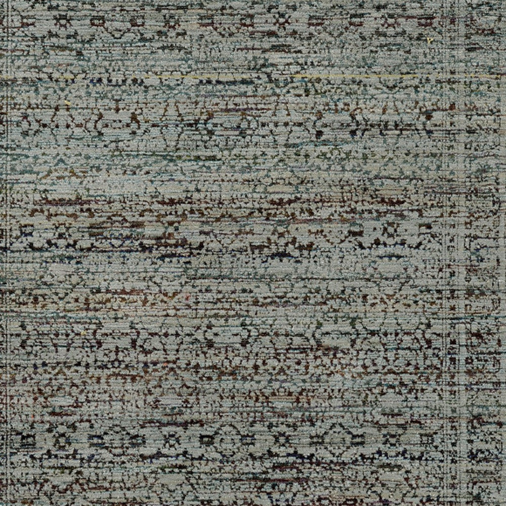 8' X 10' Blue And Purple Oriental Power Loom Stain Resistant Area Rug