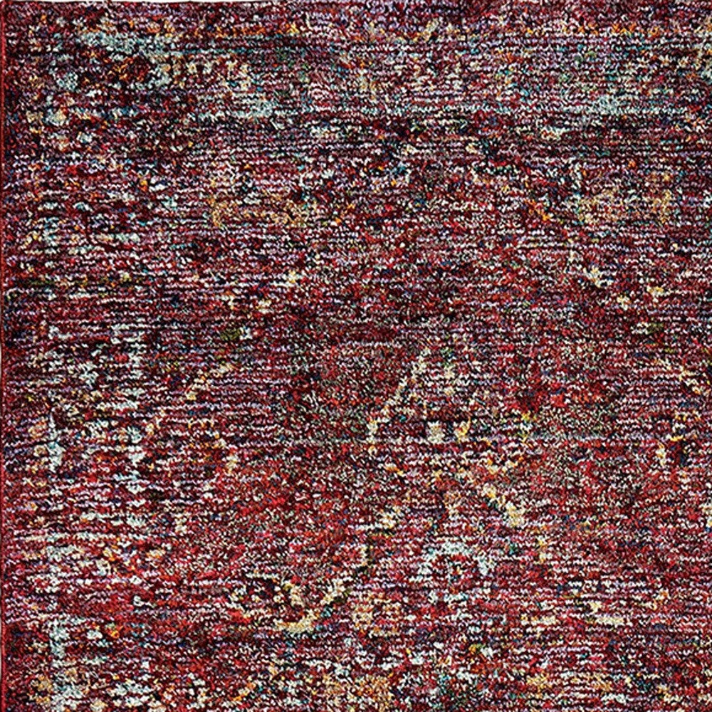 2' X 10' Red And Gold Oriental Power Loom Stain Resistant Runner Rug