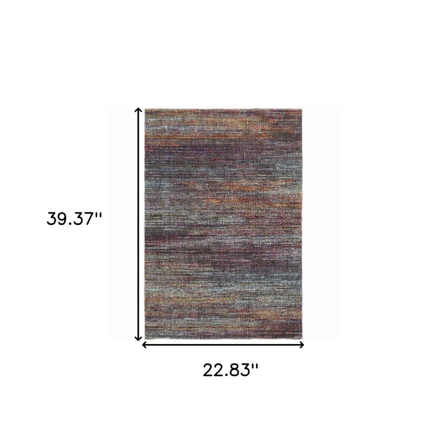 2' X 3' Blue Grey Gold Purple And Teal Abstract Power Loom Stain Resistant Area Rug