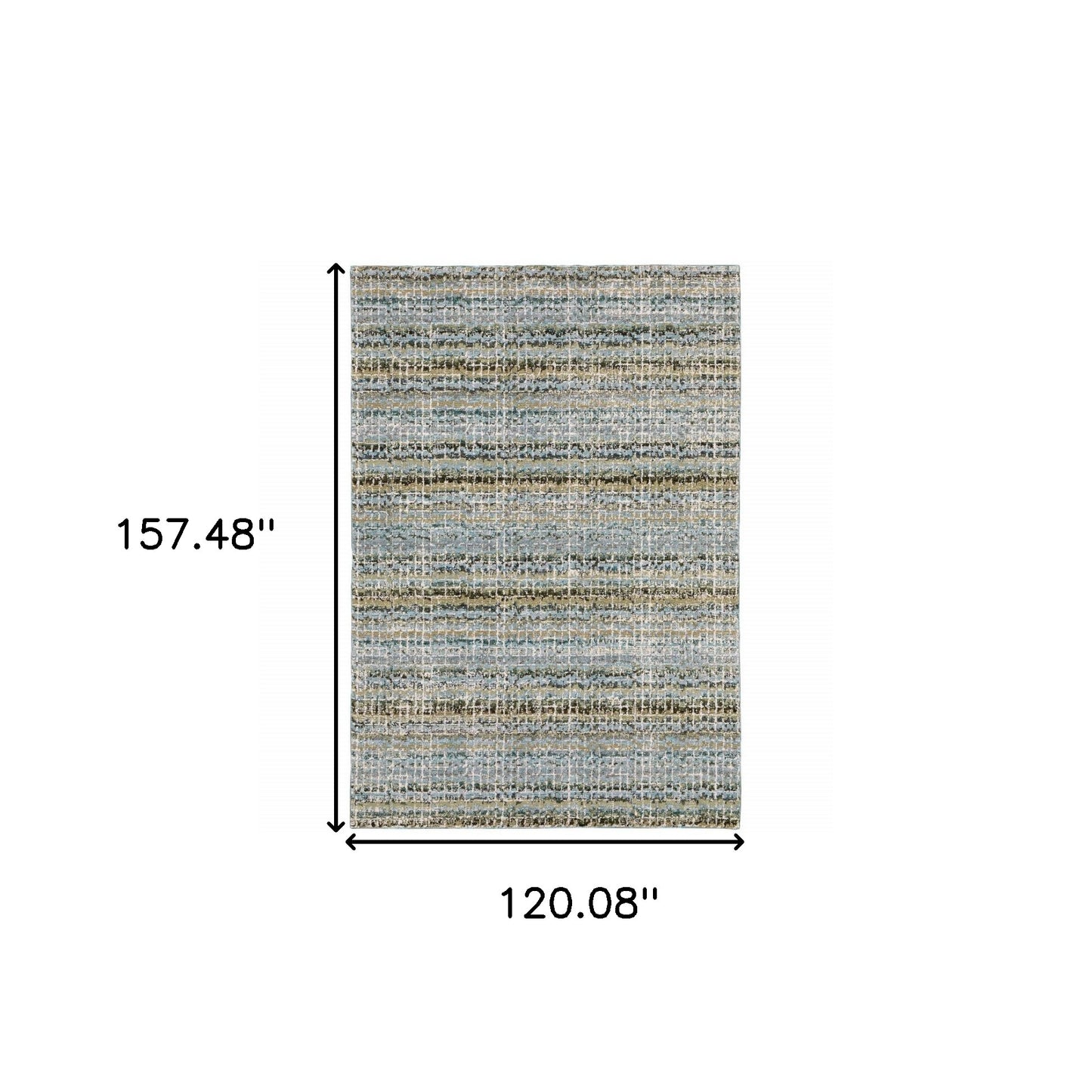 10' X 13' Blue Green Teal And Grey Abstract Power Loom Stain Resistant Area Rug