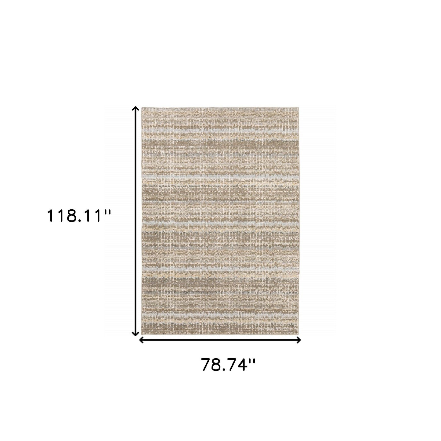 6' X 9' Ivory Grey Tan And Brown Abstract Power Loom Stain Resistant Area Rug