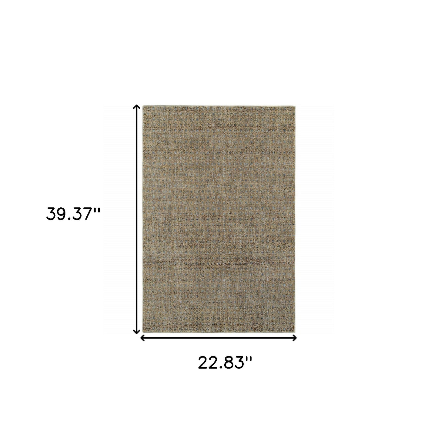 2' X 3' Silver Gold Rust And Blue Green Geometric Power Loom Stain Resistant Area Rug