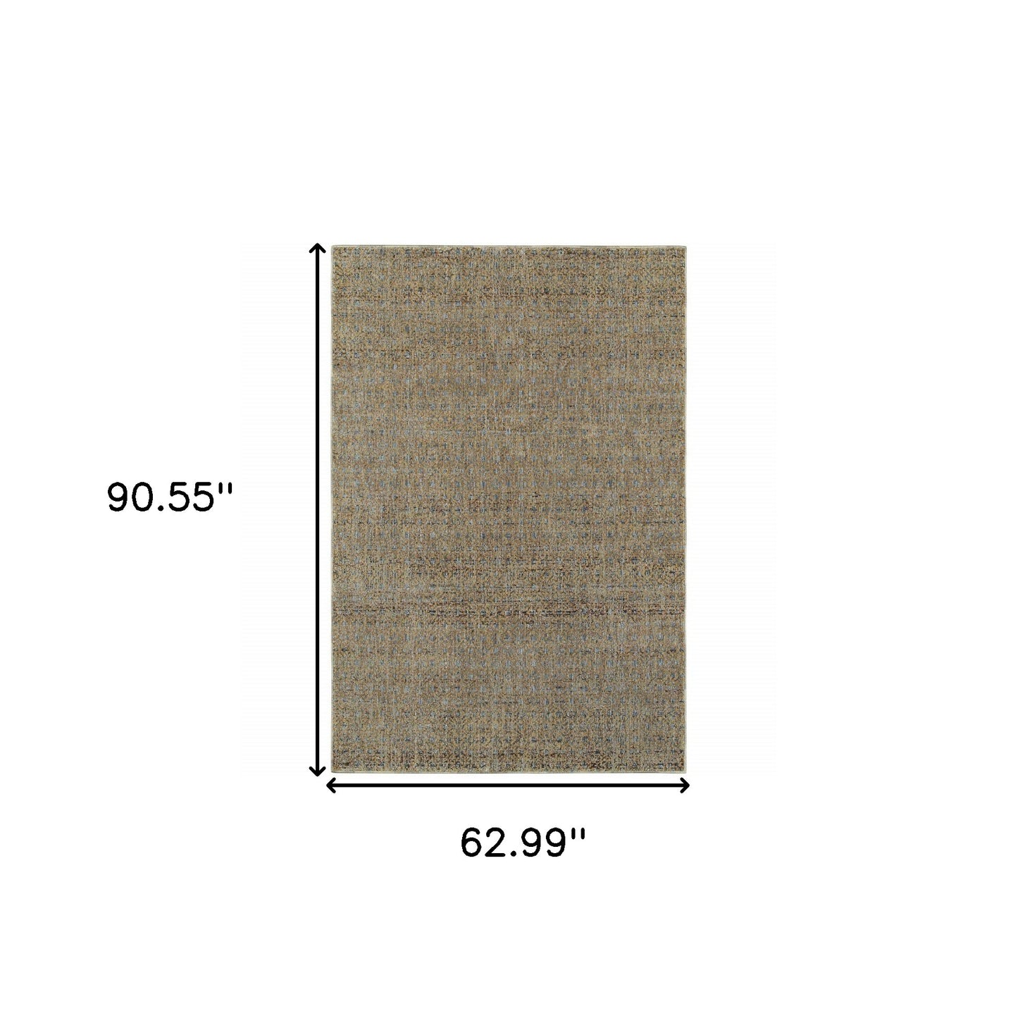 5' X 7' Silver Gold Rust And Blue Green Geometric Power Loom Stain Resistant Area Rug