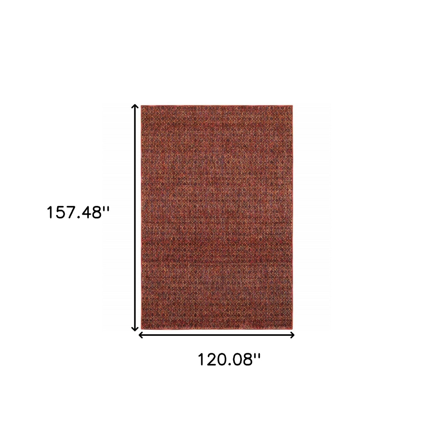 10' X 13' Red Gold And Blue Geometric Power Loom Stain Resistant Area Rug
