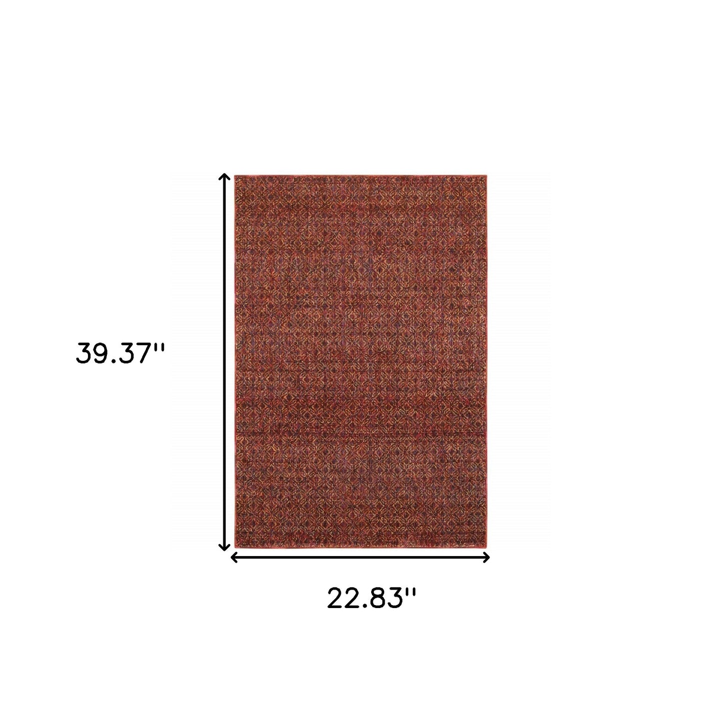 2' X 3' Red Gold And Blue Geometric Power Loom Stain Resistant Area Rug