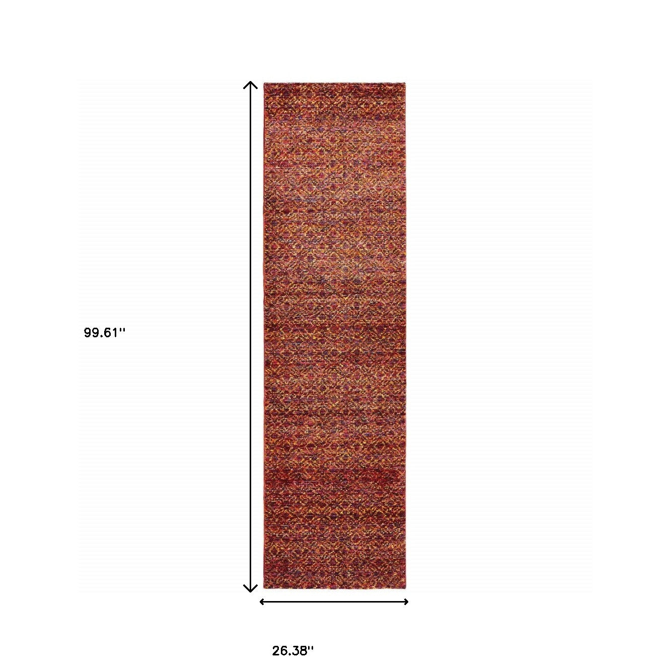 2' X 8' Red Gold And Blue Geometric Power Loom Stain Resistant Runner Rug