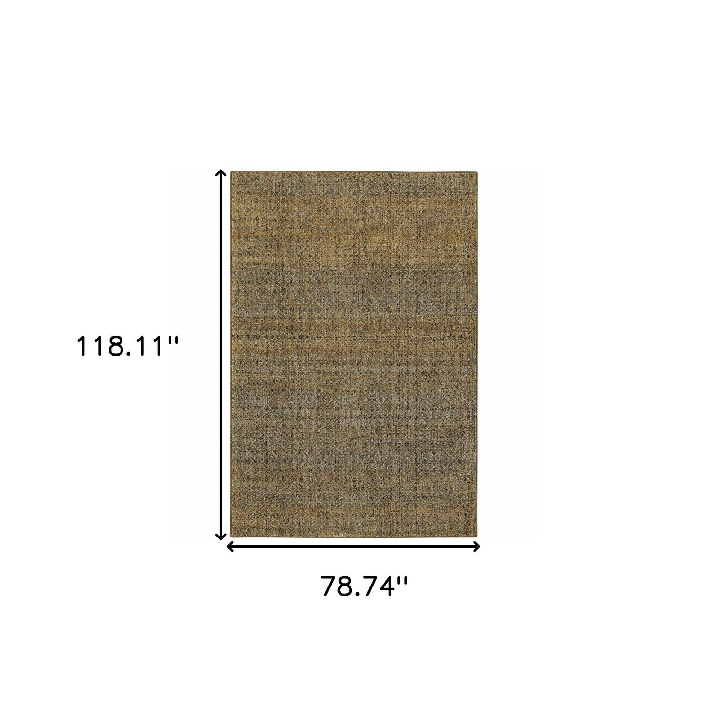 6' X 9' Brown Gold Rust Blue And Green Geometric Power Loom Stain Resistant Area Rug