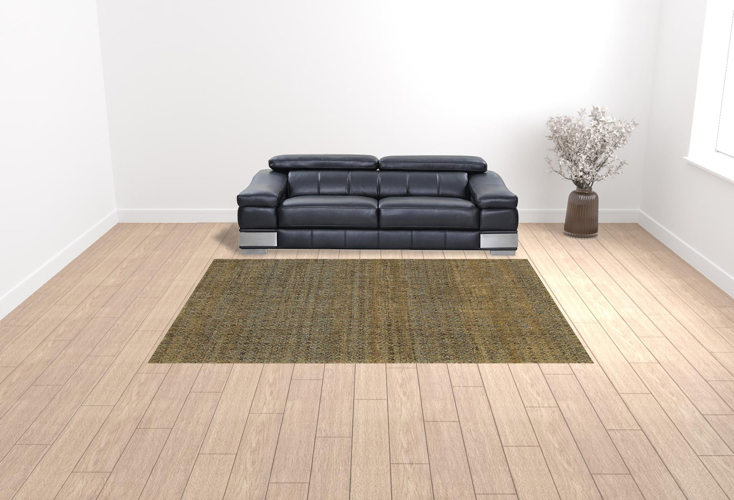 9' X 12' Brown Gold Rust Blue And Green Geometric Power Loom Stain Resistant Area Rug
