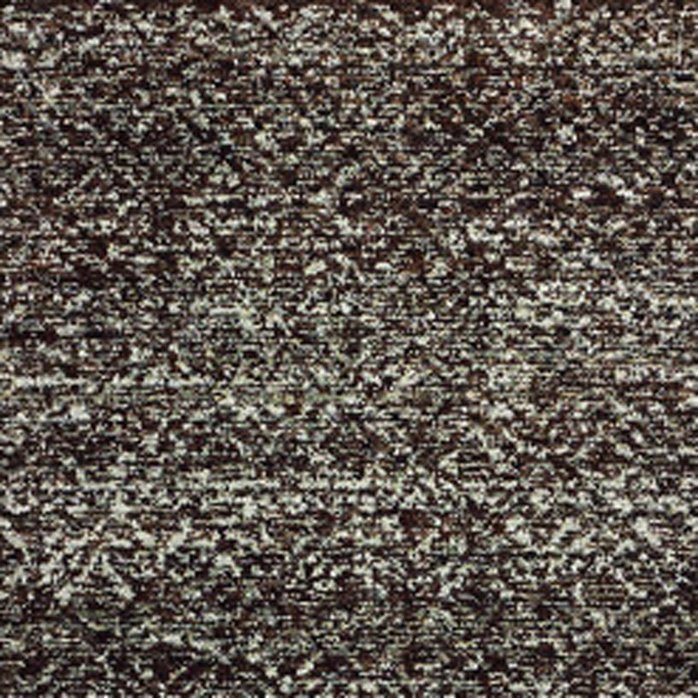 2' X 8' Charcoal Grey And Brown Geometric Power Loom Stain Resistant Runner Rug