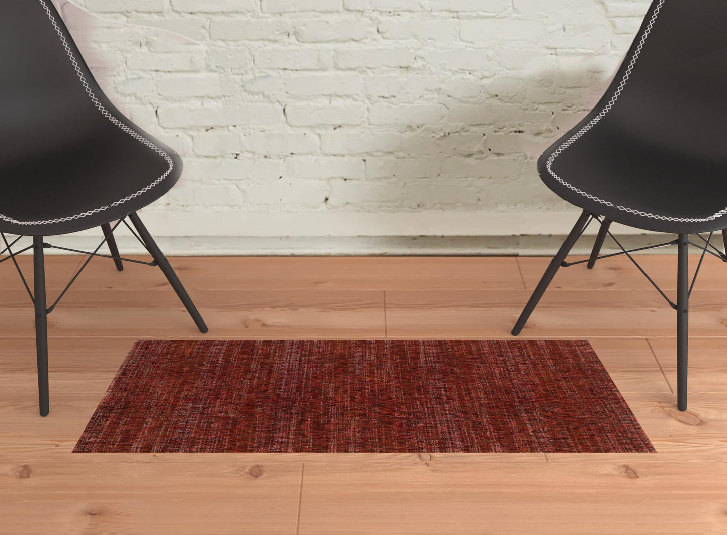 2' X 3' Red Grey Deep And Charcoal Power Loom Stain Resistant Area Rug