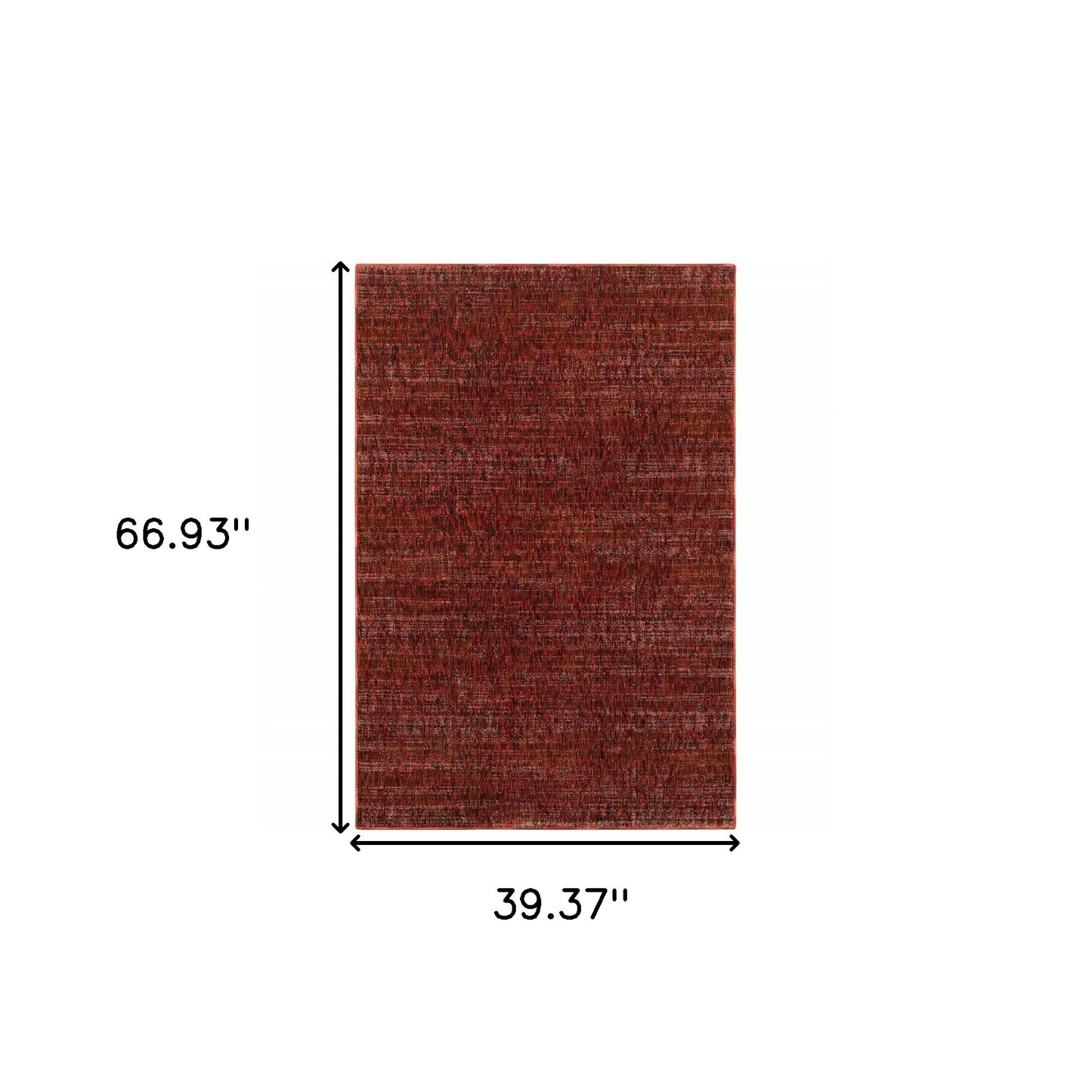 3' X 5' Red Grey Deep And Charcoal Power Loom Stain Resistant Area Rug