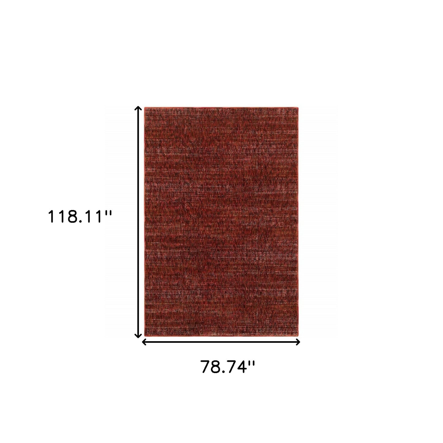 6' X 9' Red Grey Deep And Charcoal Power Loom Stain Resistant Area Rug