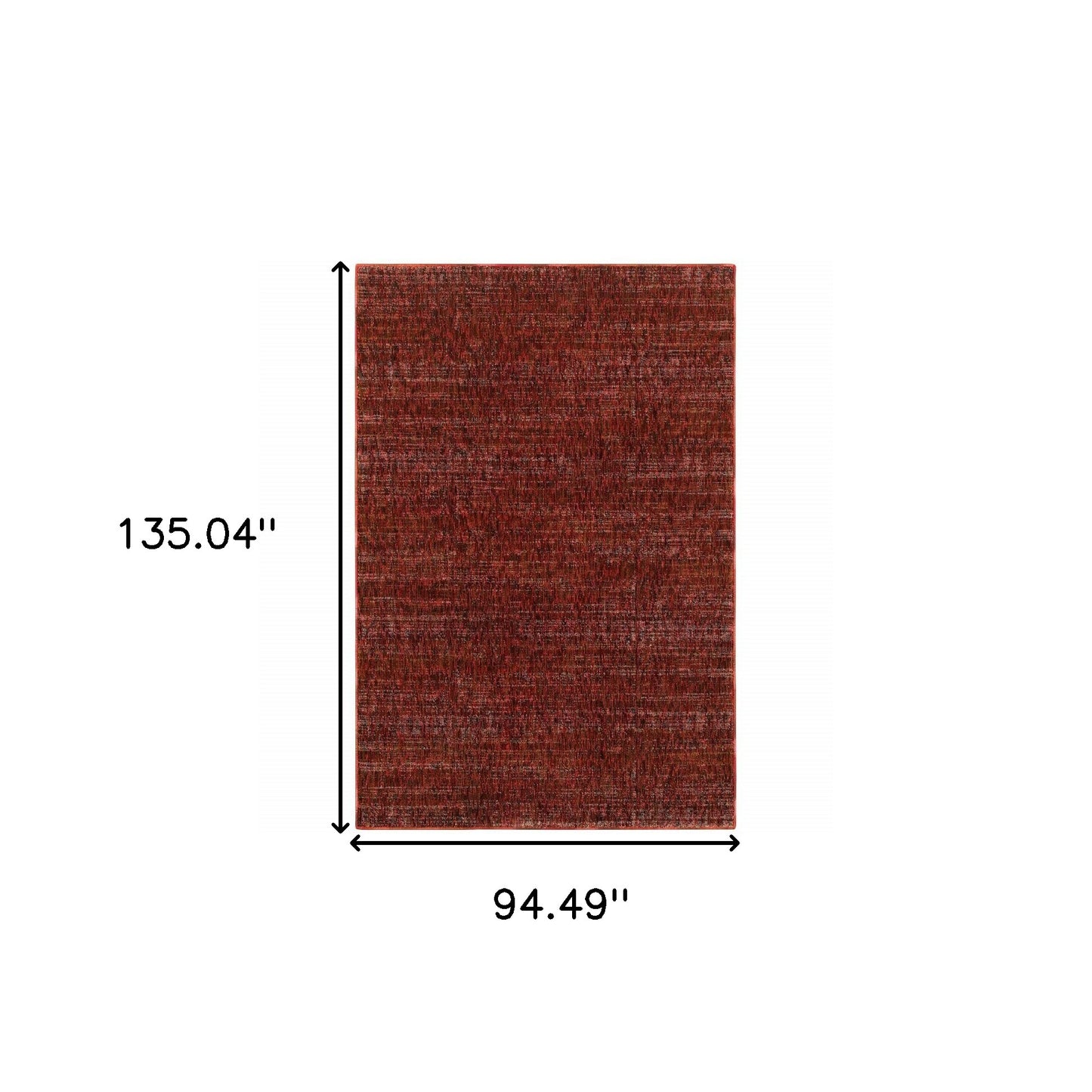 8' X 10' Red Grey Deep And Charcoal Power Loom Stain Resistant Area Rug