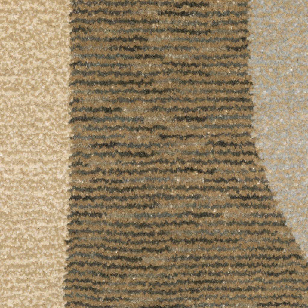 10' X 13' Brown And Ivory Geometric Power Loom Area Rug