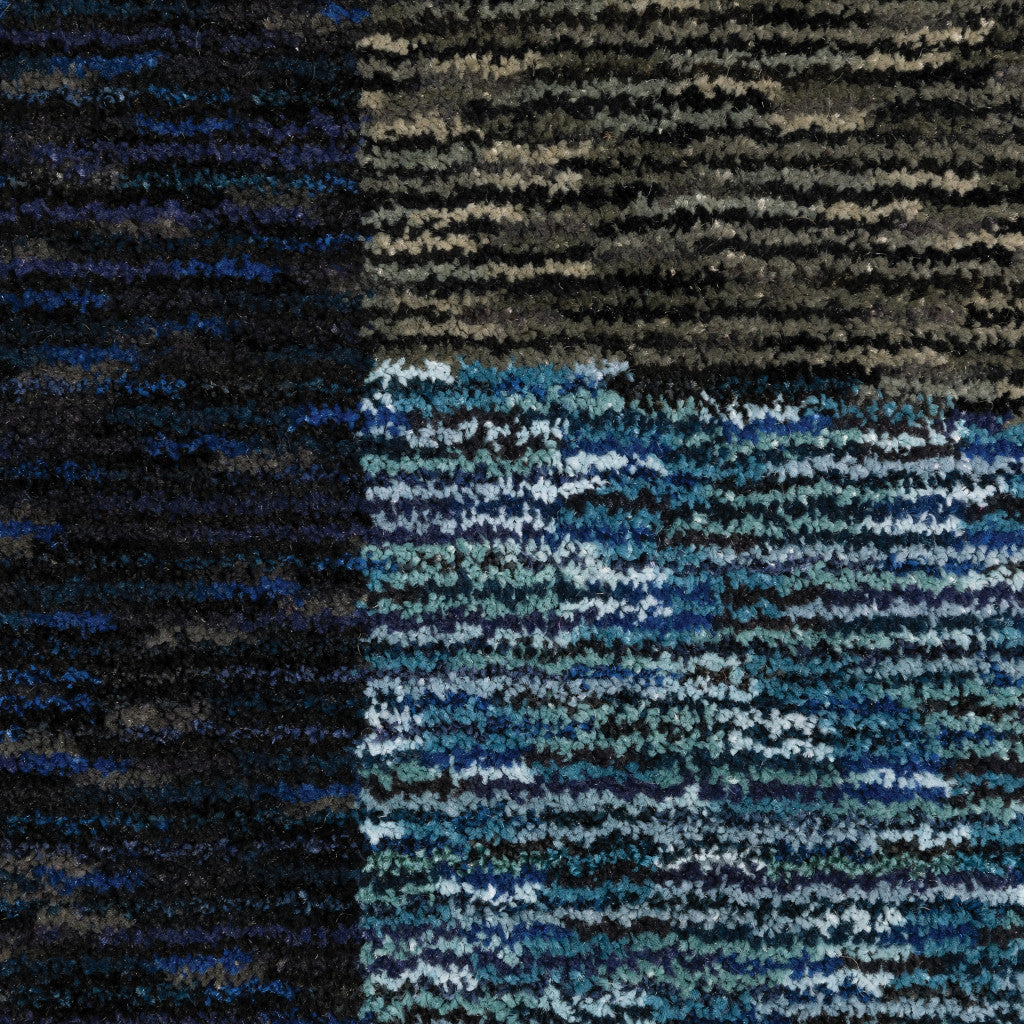 10' X 13' Blue And Gray Geometric Power Loom Area Rug