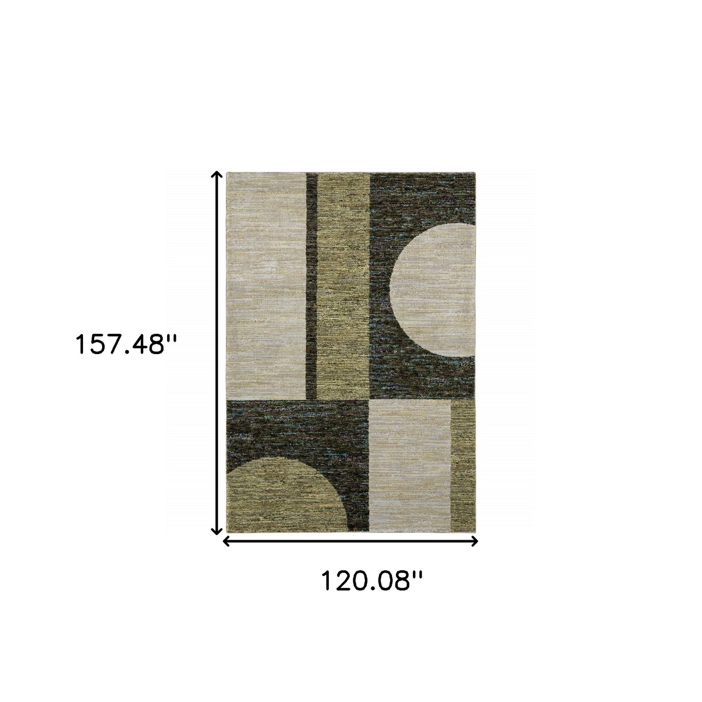 10' X 13' Gold Green Charcoal Teal Blue Purple Grey And Beige Geometric Power Loom Stain Resistant Area Rug