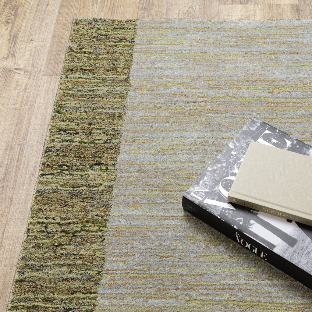 10' X 13' Gold Green Charcoal Teal Blue Purple Grey And Beige Geometric Power Loom Stain Resistant Area Rug