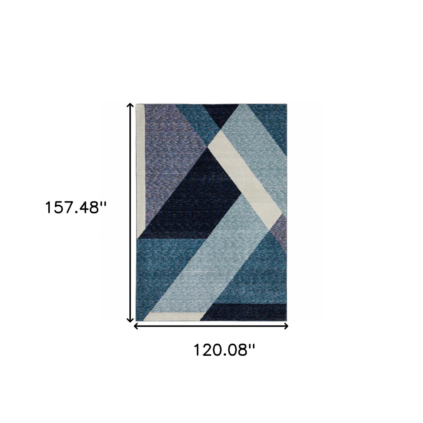 10' X 13' Blue Purple Grey And Teal Geometric Power Loom Area Rug