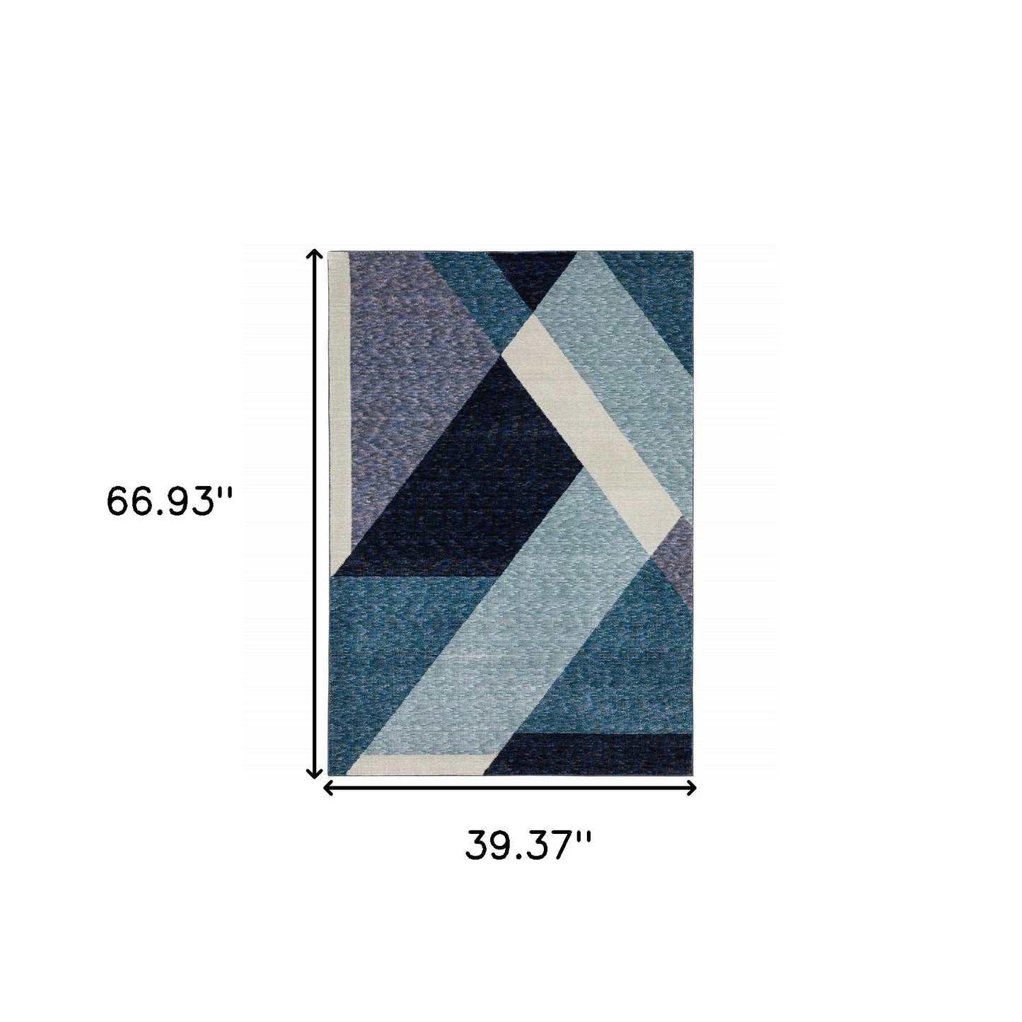 3' X 5' Blue Purple Grey And Teal Geometric Power Loom Area Rug