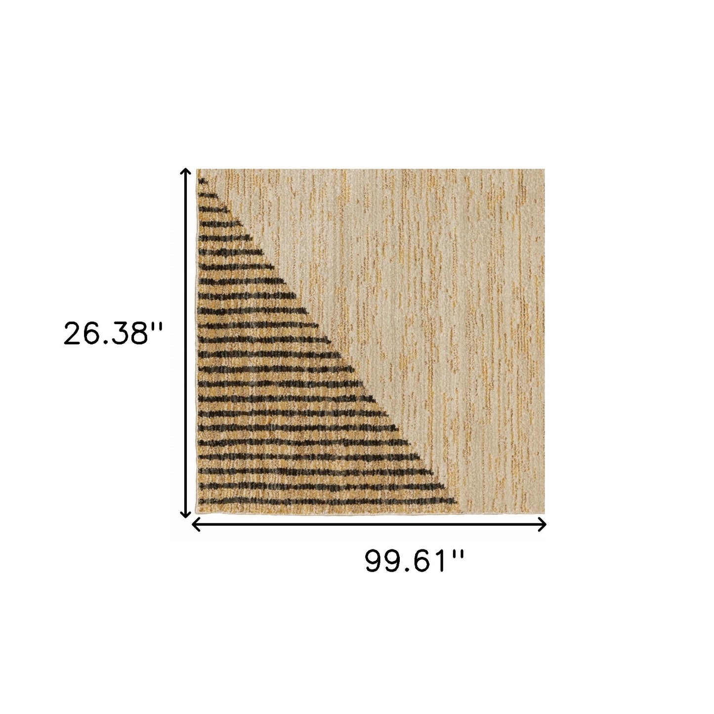 2' X 8' Gold Brown Blue Charcoal Rust And Beige Geometric Power Loom Stain Resistant Runner Rug