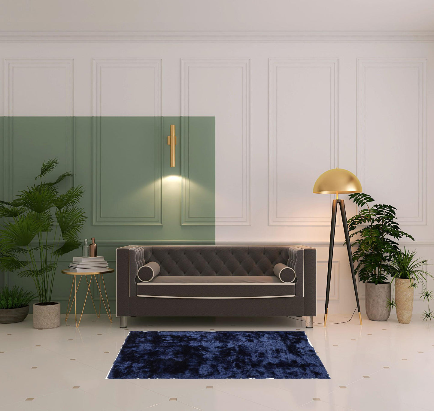 2' X 3' Black Shag Tufted Handmade Area Rug