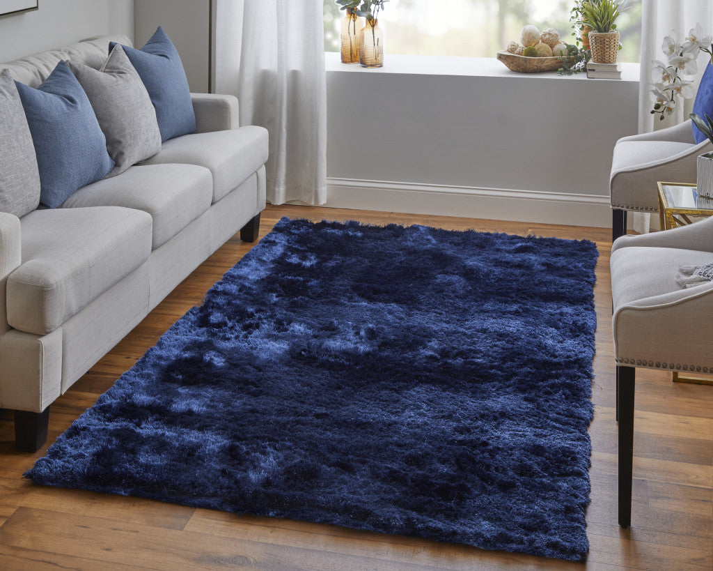 2' X 3' Black Shag Tufted Handmade Area Rug