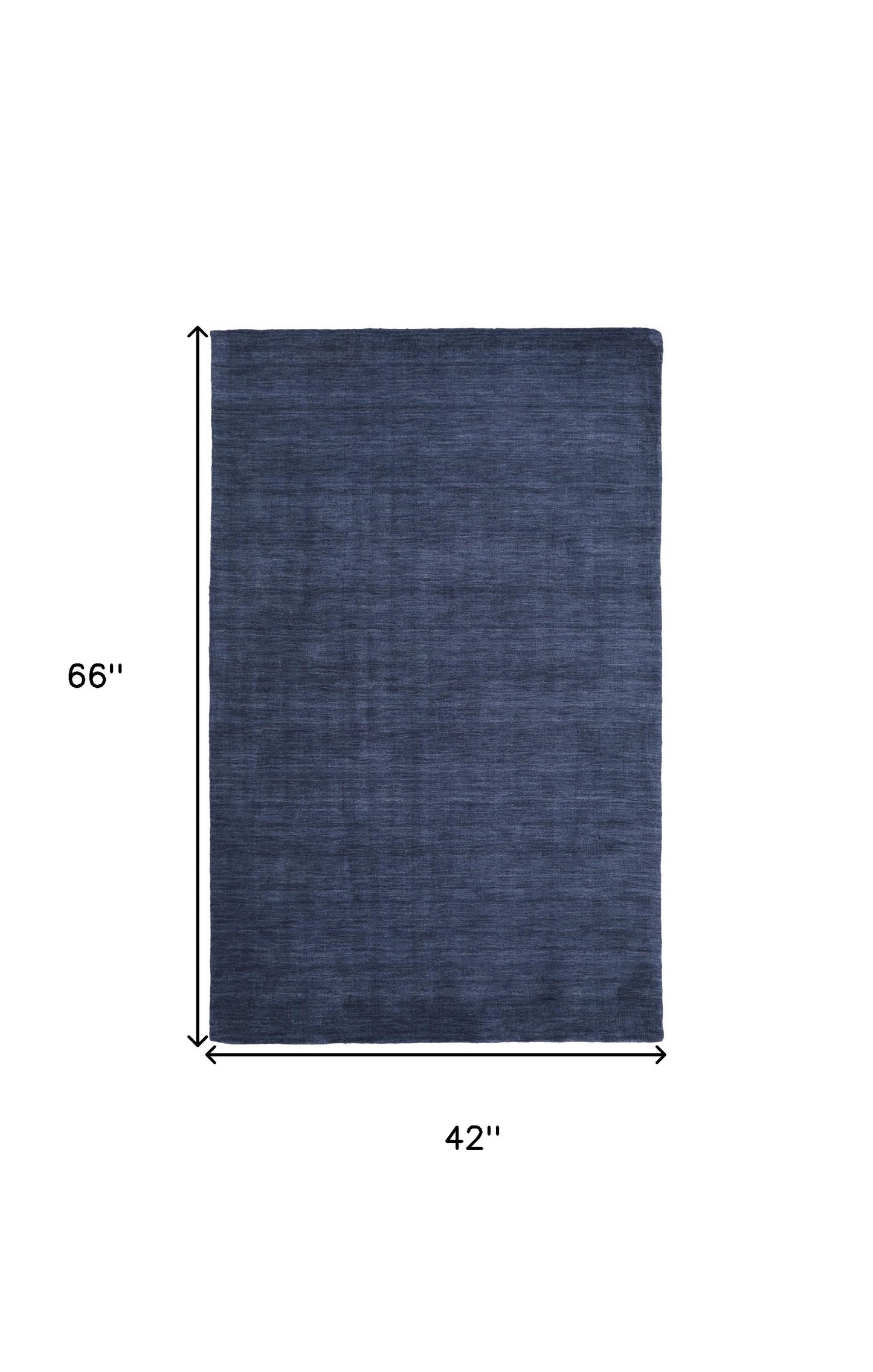 8' X 11' Blue Wool Hand Woven Stain Resistant Area Rug