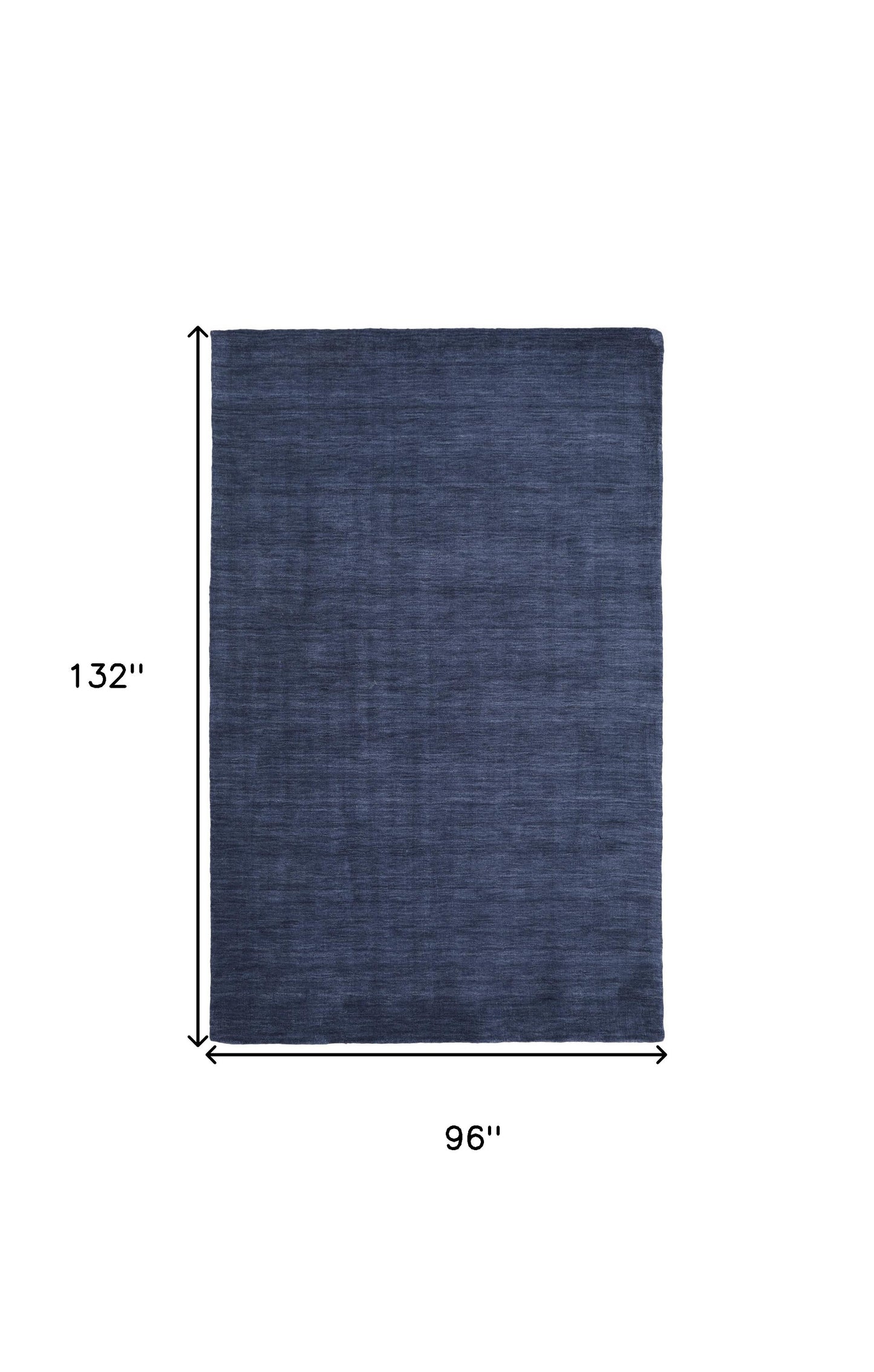 8' X 11' Blue Wool Hand Woven Stain Resistant Area Rug
