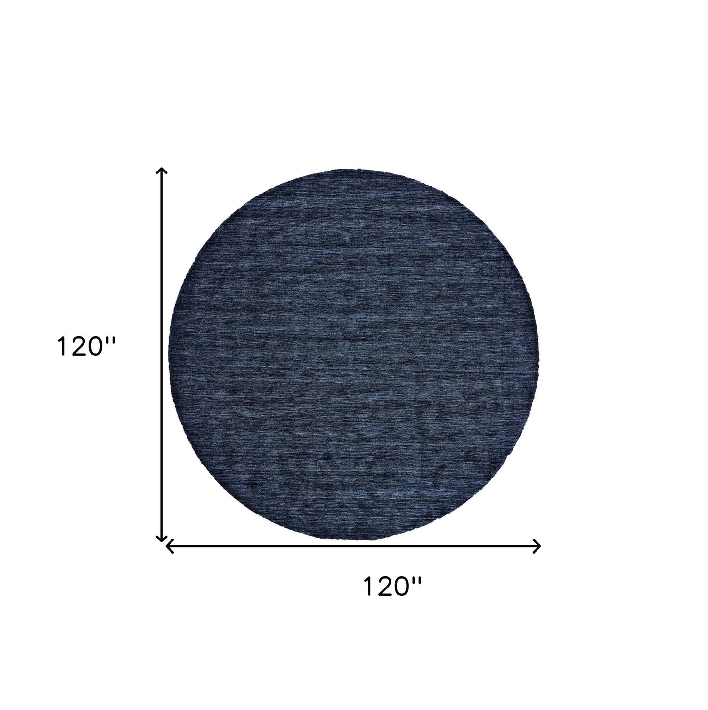 8' X 11' Blue Wool Hand Woven Stain Resistant Area Rug
