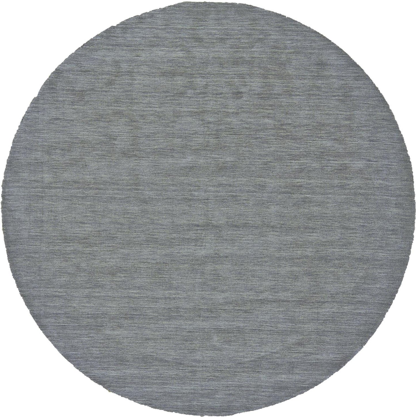 8' X 11' Blue Wool Hand Woven Stain Resistant Area Rug