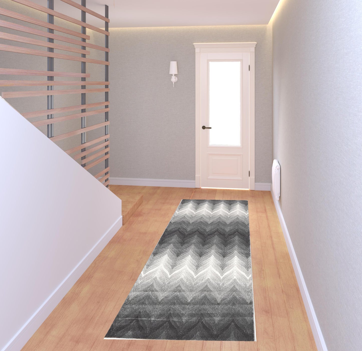 4' X 6' Gray And White Geometric Area Rug