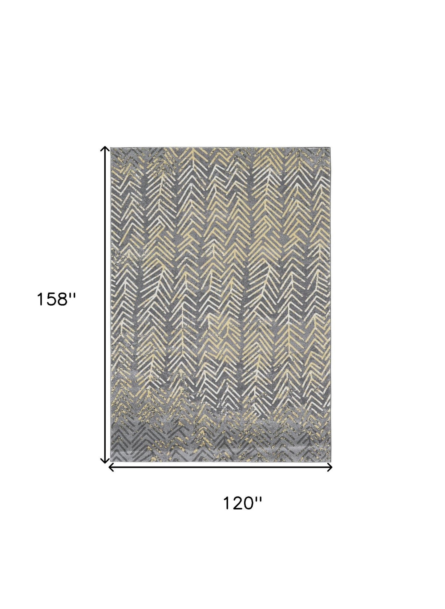 4' X 6' Gray Yellow And White Abstract Stain Resistant Area Rug