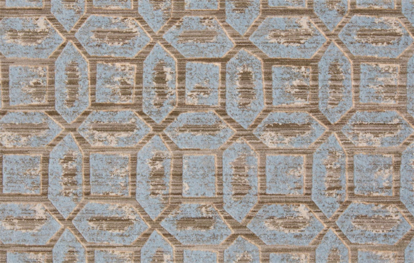 2' X 4' Blue Taupe And Ivory Floral Distressed Stain Resistant Area Rug