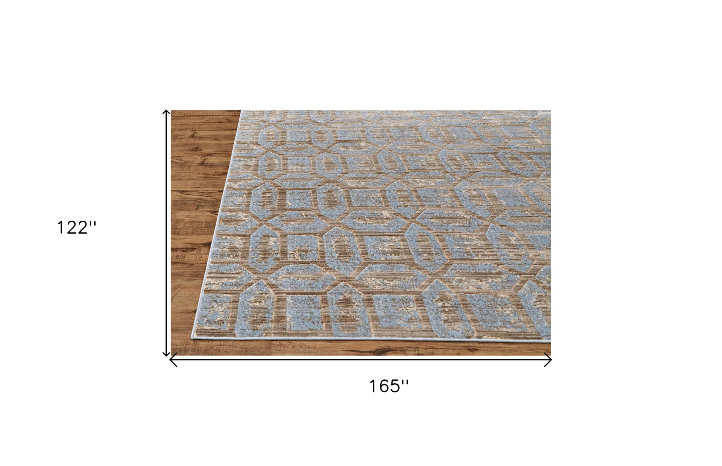 2' X 4' Blue Taupe And Ivory Floral Distressed Stain Resistant Area Rug