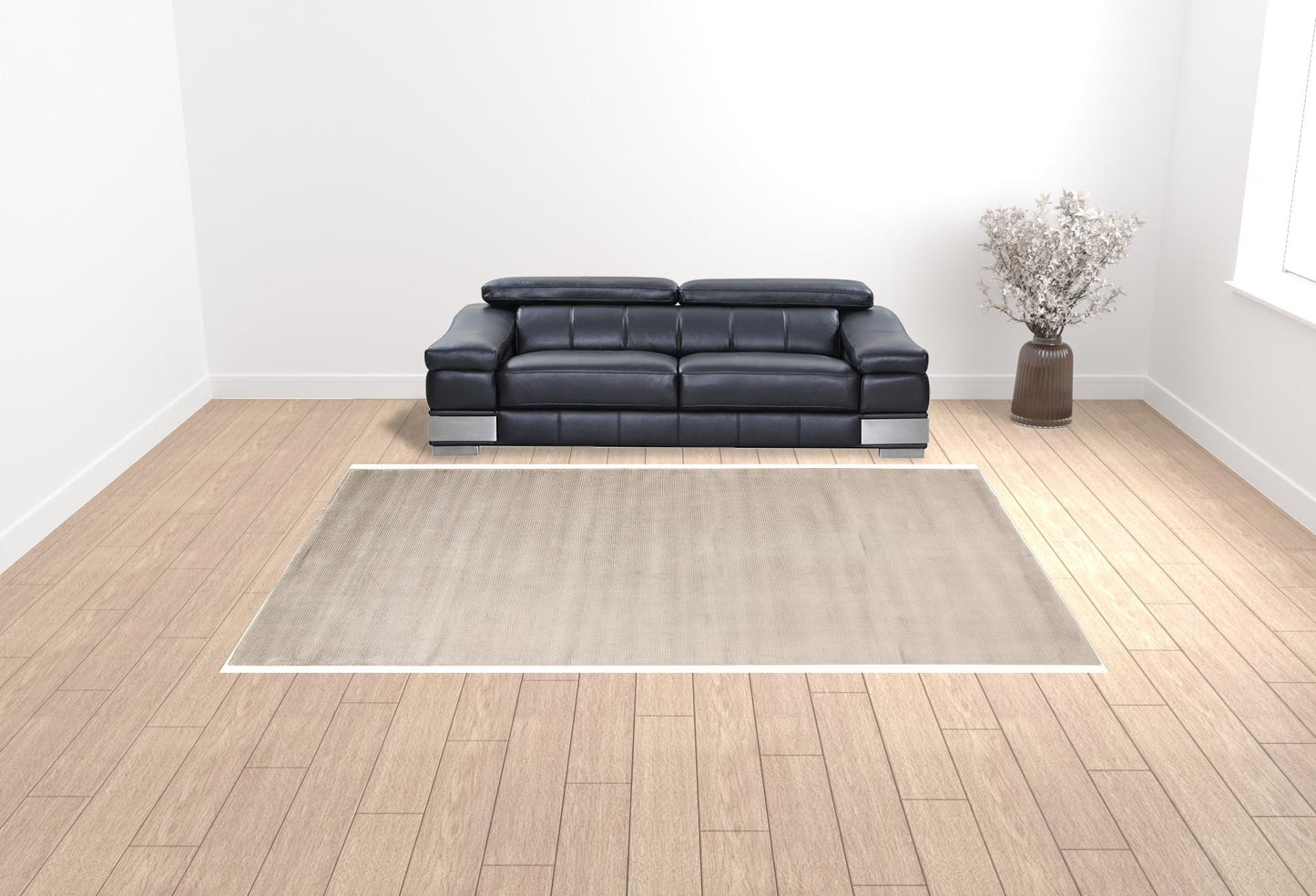 4' X 6' Gray And Black Hand Woven Area Rug