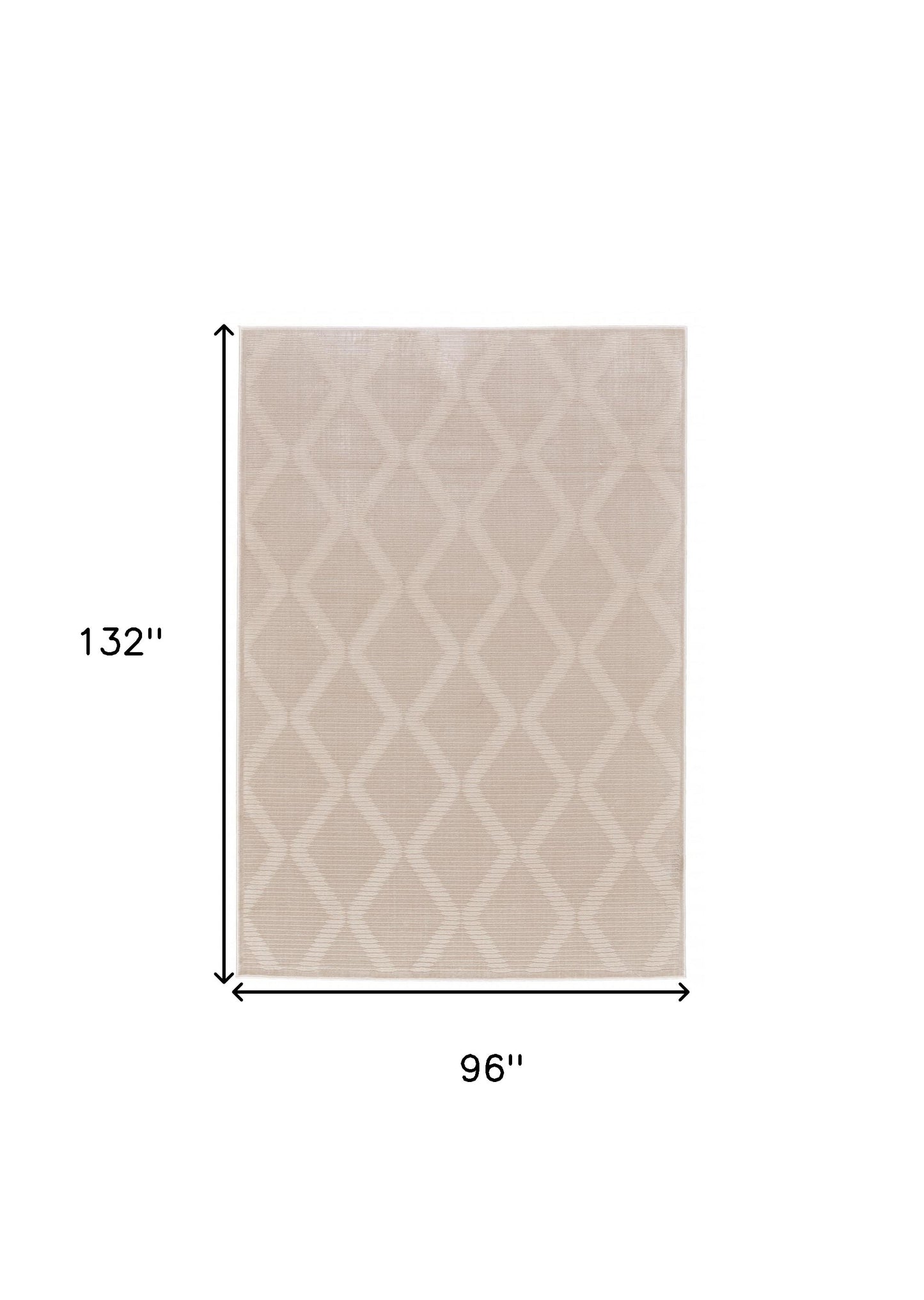 5' X 8' Ivory And Tan Geometric Stain Resistant Area Rug